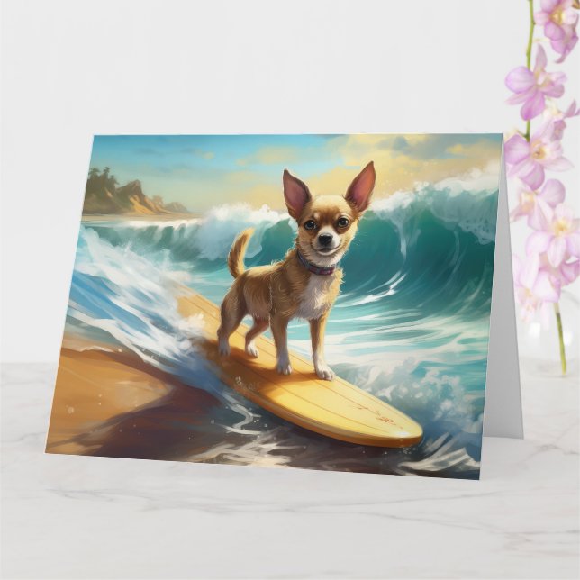 Chihuahua Beach Surfmalerei Karte (Orchidee)