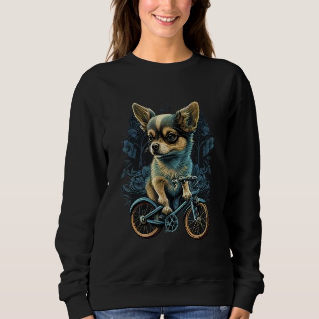 Chihuahua Bike Bicycle Dog Cycling Cyclist Biker Sweatshirt (Vorderseite)