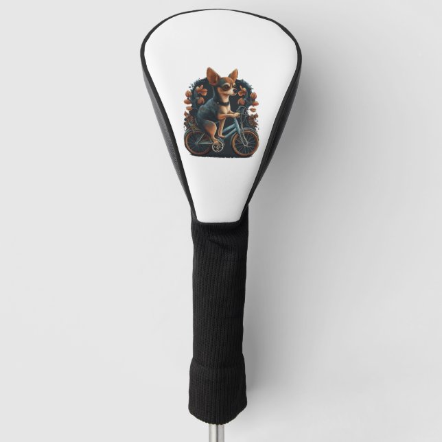 Chihuahua Bike Bicycle Dog Cycling Golf Headcover (Vorderseite)