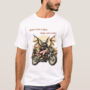 Chihuahua Biker mit Bat Wings T-Shirt