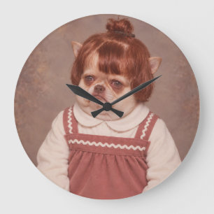 Chihuahua-Bildtag Große Wanduhr
