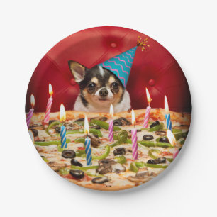 Chihuahua Birthday Pizza Pizza Pappteller