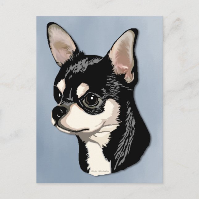 Chihuahua Black & Tan Postcard Postkarte (Vorderseite)