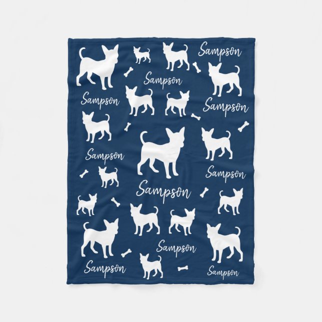 Chihuahua Blanket Personalisiertes Hundegeschenk Fleecedecke (Vorderseite)