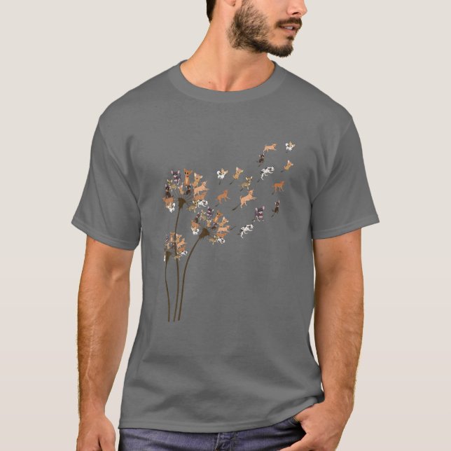 Chihuahua Blume Fly Dandelion Chihuahua Funny Dog T-Shirt (Vorderseite)