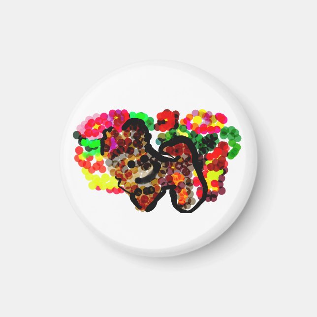 Chihuahua-Blumen Magnet (Vorne)
