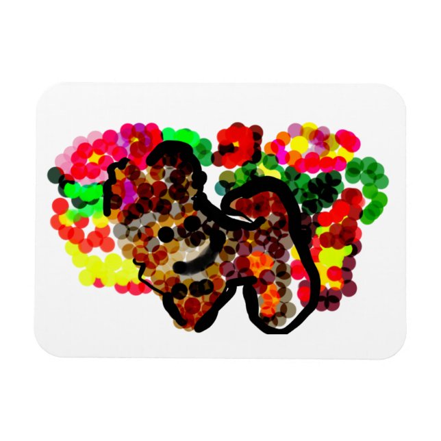 Chihuahua-Blumen Magnet (Horizontal)