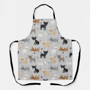 Chihuahua Bones and Paws Gray Apron Schürze