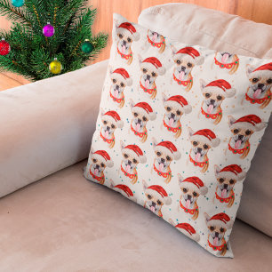 Chihuahua Breed Watercolor Dog Muster Weihnachten Kissen