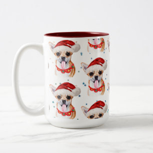 Chihuahua Breed Watercolor Dog Muster Weihnachten Zweifarbige Tasse
