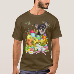 Chihuahua Bunny Dog mit Ostereier Körbchen Cool T-Shirt