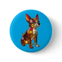 Chihuahua-Buntglas-Knopf