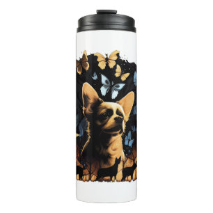 Chihuahua Butterfly Niedlich Hund Natur Frauen Thermosbecher