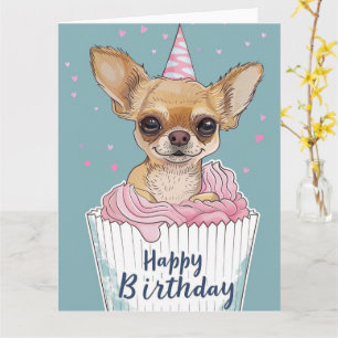 Chihuahua Cartoon Anime Cupcake Pfoten Karte