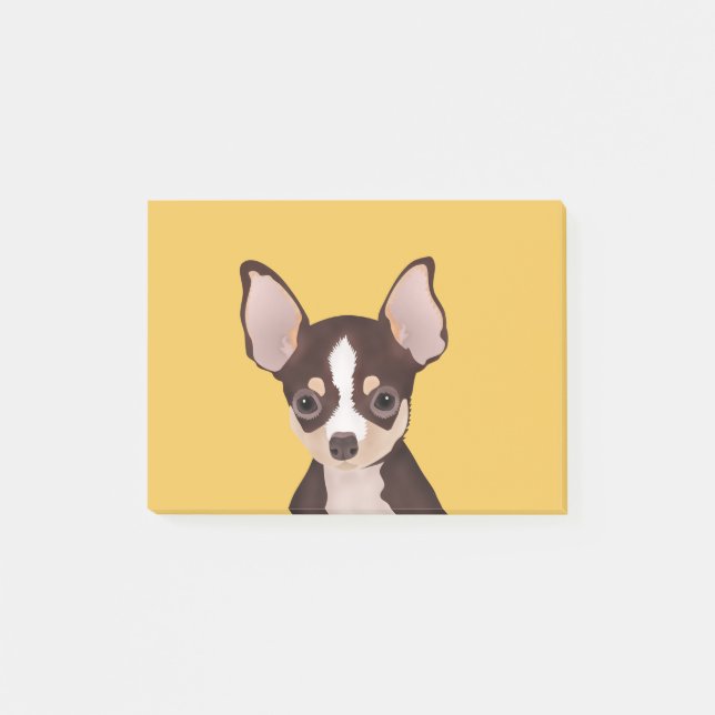 Chihuahua-Cartoon Post-it Klebezettel (Vorderseite)