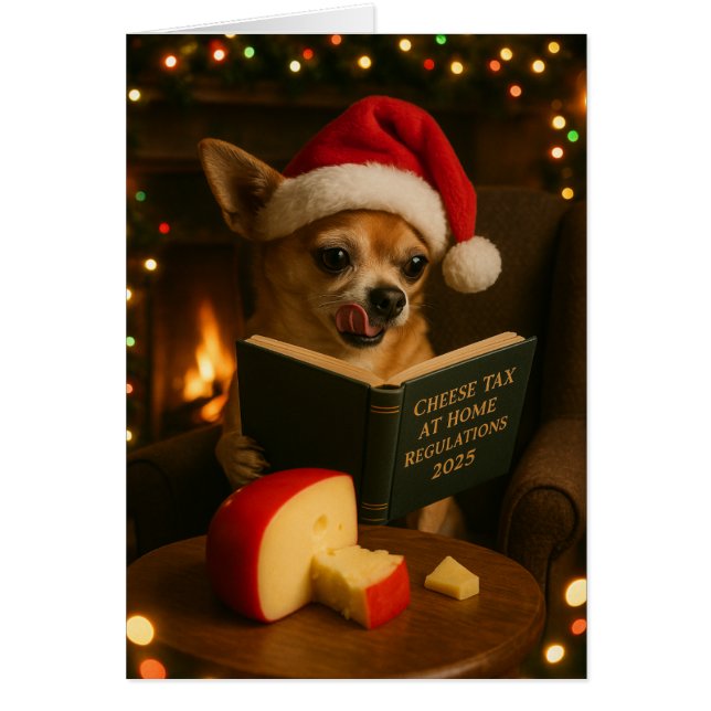 Chihuahua 'Cheese Tax' Christmas card (Vorne)