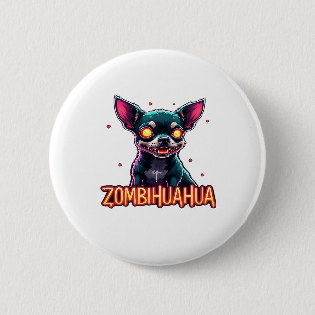 Chihuahua Chi Chichi Chiwawa Zombie Dog Halloween Button (Vorderseite)