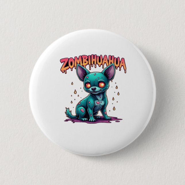 Chihuahua Chi Chichi Chiwawa Zombie Dog Halloween Button (Vorderseite)
