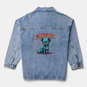 Chihuahua Chi Chichi Chiwawa Zombie Dog Halloween Jeansjacke