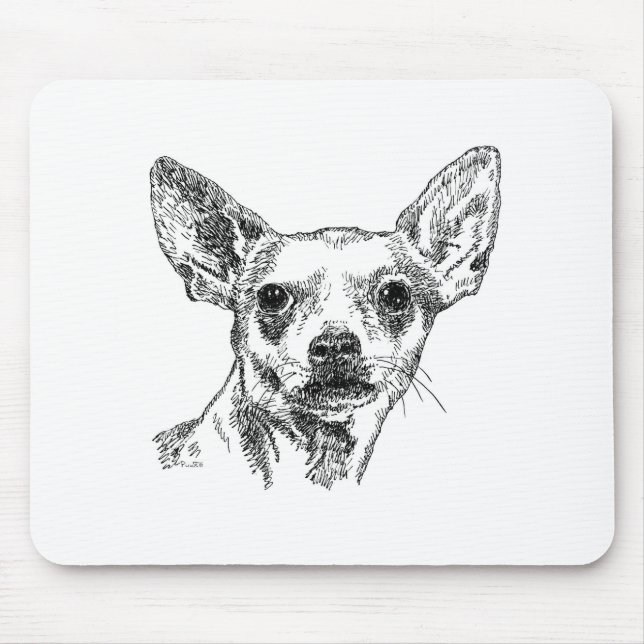 Chihuahua-Chiwawa Hunde Mousepad (Vorne)