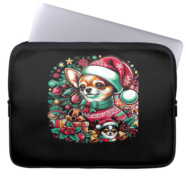 Chihuahua Christmas Cheer! Classic T-Shirt Laptopschutzhülle (Vorderseite)