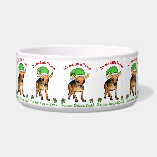 Chihuahua Christmas Dog Bowl Napf (Vorderseite)