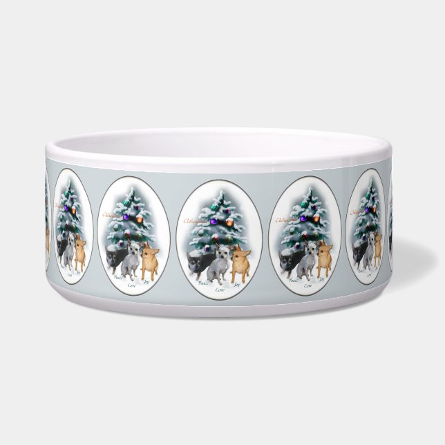 Chihuahua Christmas Dog Bowl Napf (Vorderseite)