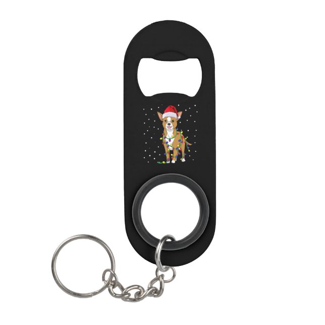 Chihuahua Christmas Dog Mini Flaschenöffner (Vorderseite)