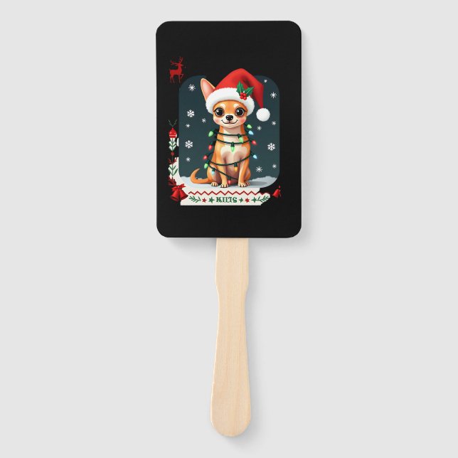 Chihuahua Christmas Santa Ugly Sweater Dog Lover X Fächer (Vorderseite)