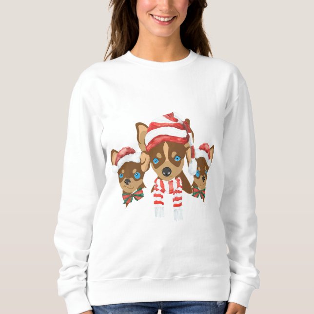 Chihuahua Christmas Sweatshirt (Vorderseite)