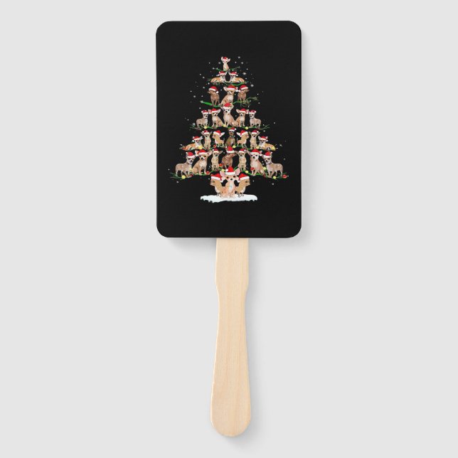 Chihuahua Christmas Tree Funny Tee Xmas Chihuahua  Fächer (Vorderseite)