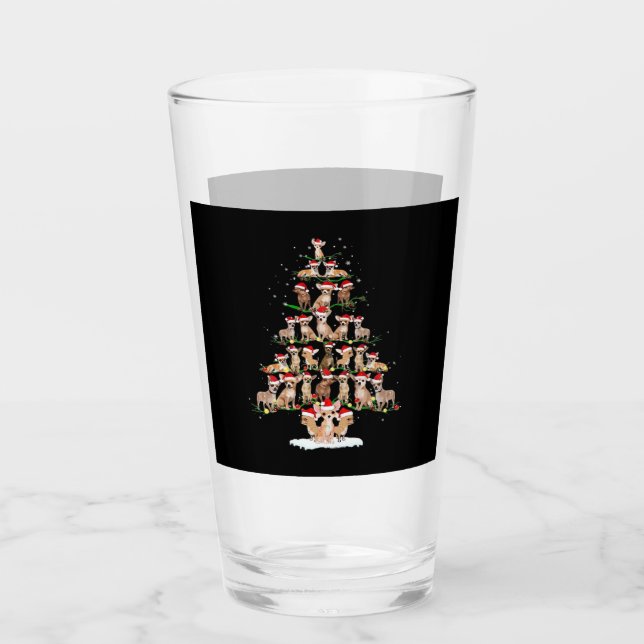 Chihuahua Christmas Tree Funny Tee Xmas Chihuahua  Glas (Vorderseite)