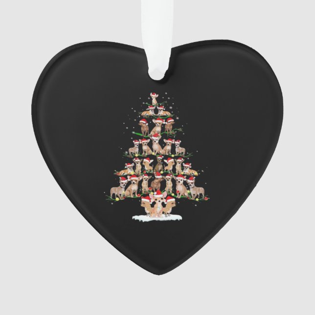 Chihuahua Christmas Tree Funny Tee Xmas Chihuahua  Ornament (Vorderseite)
