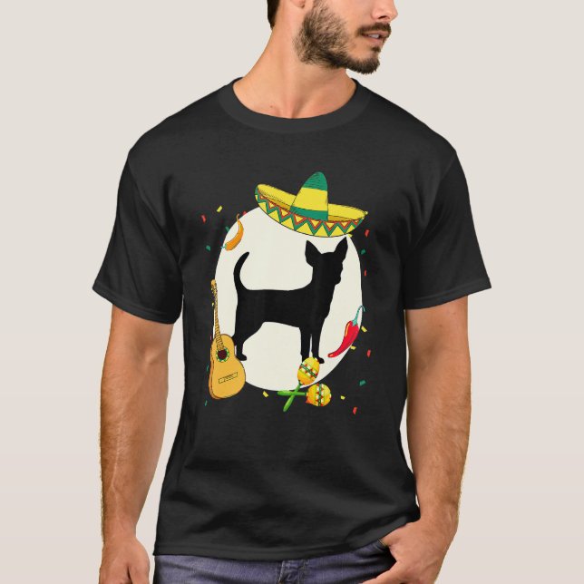 Chihuahua Cinco De Mayo Dog Welpe Mexikanisch T-Shirt (Vorderseite)