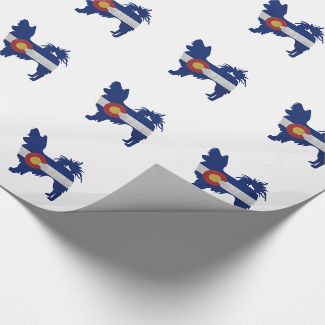 Chihuahua Colorado Flag Silhouette Geschenkpapier (Ecke)