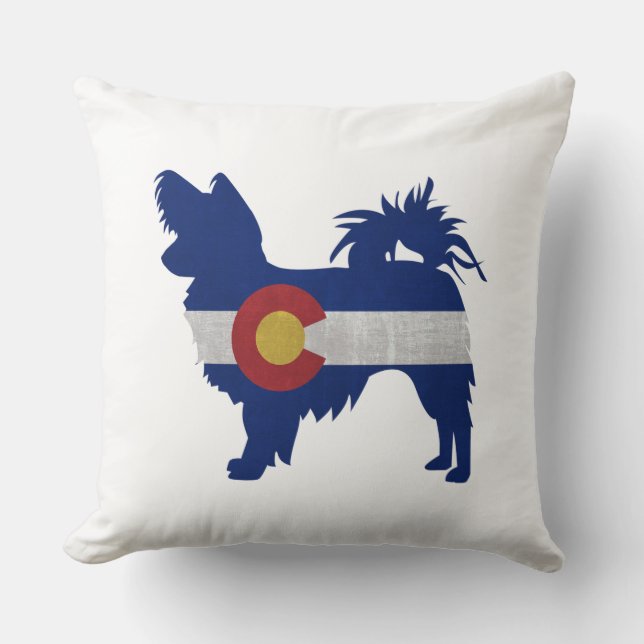 Chihuahua Colorado Flag Silhouette Kissen (Vorderseite)