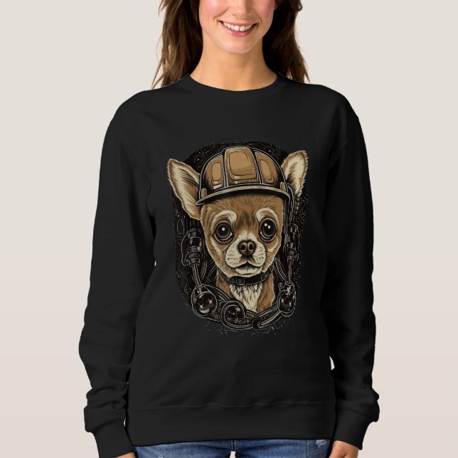 Chihuahua Construction Worker Construction Excavat Sweatshirt (Vorderseite)