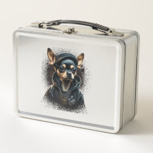 Chihuahua Cool Dog Rap Angesagt-Hop Gangster Metall Brotdose