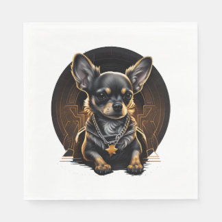 Chihuahua Cool Dog Rap Angesagt-Hop Gangster Serviette