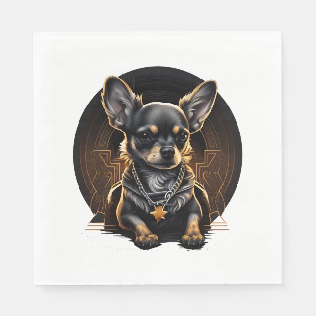 Chihuahua Cool Dog Rap Angesagt-Hop Gangster Serviette (Vorderseite)