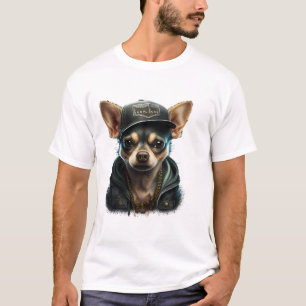 Chihuahua Cool Dog Rap Angesagt-Hop Gangster T-Shirt