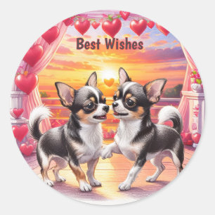 Chihuahua Coole Welpen Runder Aufkleber