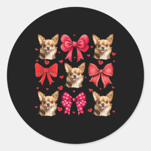 Chihuahua Coquette Schleife Welpenliebhaber Hundem Runder Aufkleber