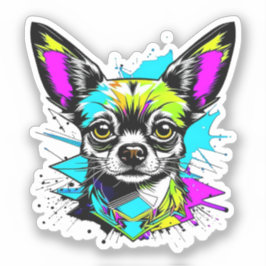 Chihuahua Cyberpunk Art Art Aufkleber