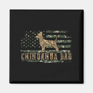 Chihuahua Dad Camo Amerikanische Flagge Tarnmuster Magnet