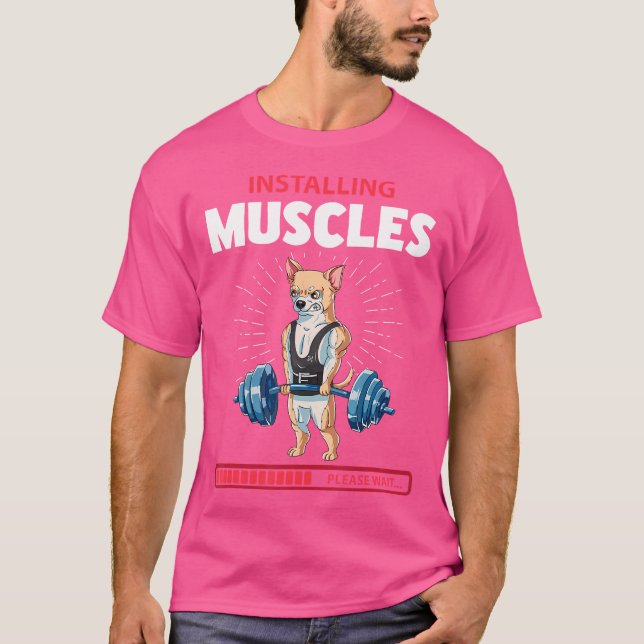 Chihuahua Deadlift Fitness Gym Weightlift T-Shirt (Vorderseite)