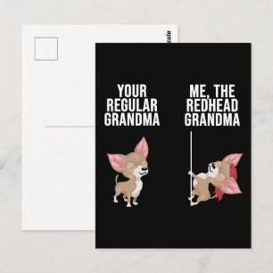 Chihuahua, deine regelmäßige Oma mir, die Redhead Postkarte