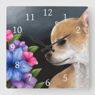 Chihuahua des Hund77 Quadratische Wanduhr