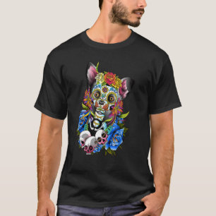 Chihuahua Dia De Los Muertos Mexican Dog Sugar Sku T-Shirt