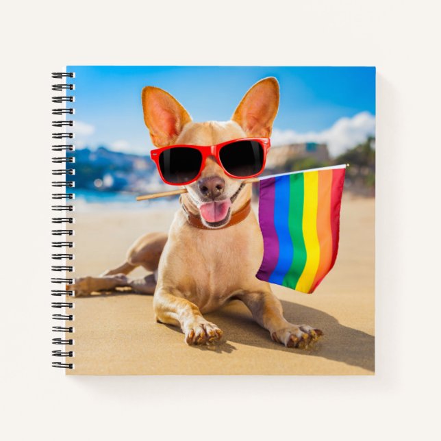 Chihuahua Dog am Strand Notizbuch (Vorderseite)